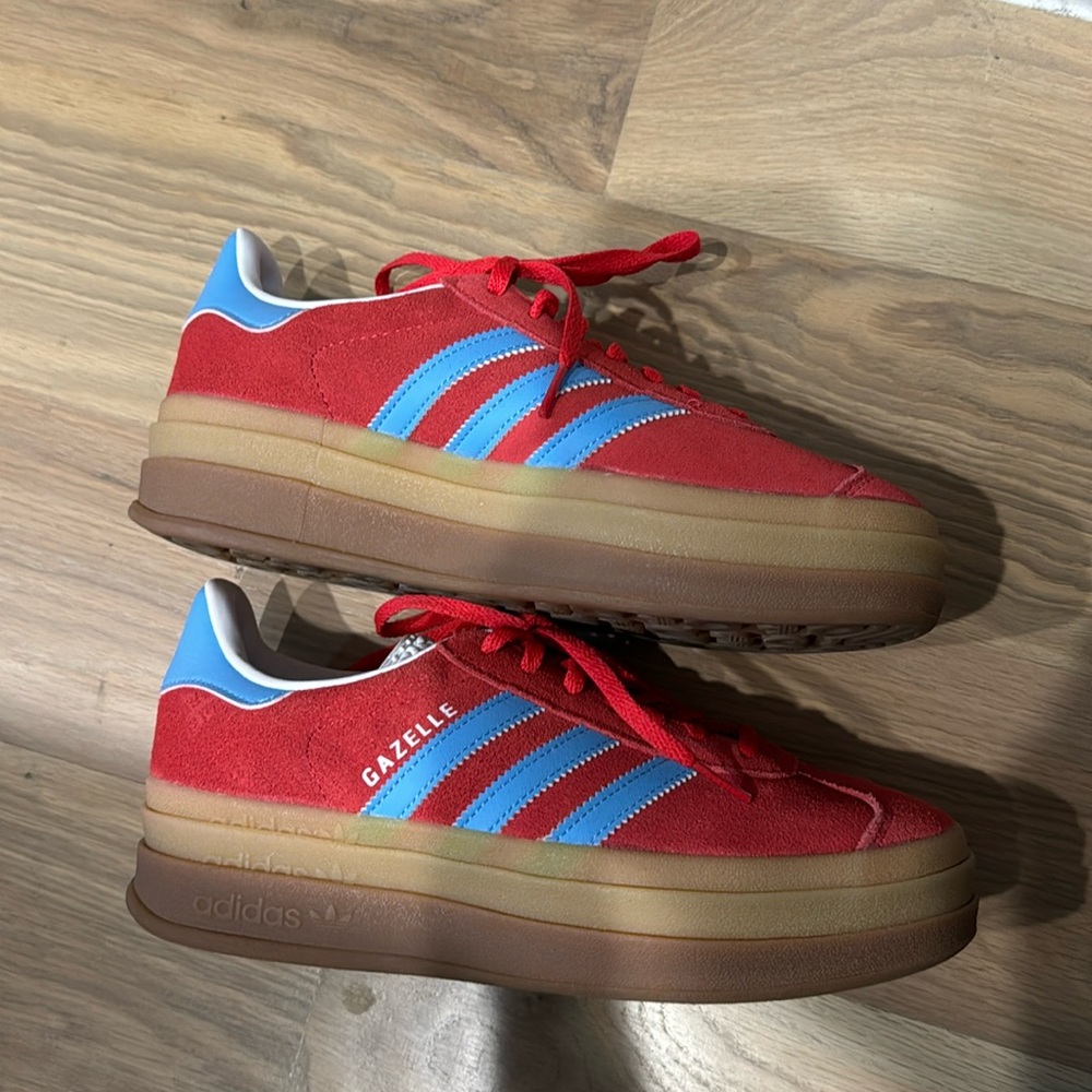 adidas Gazelle Red and Blue Sneakers